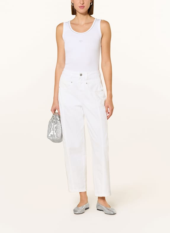 MARC AUREL Top with decorative gems WHITE