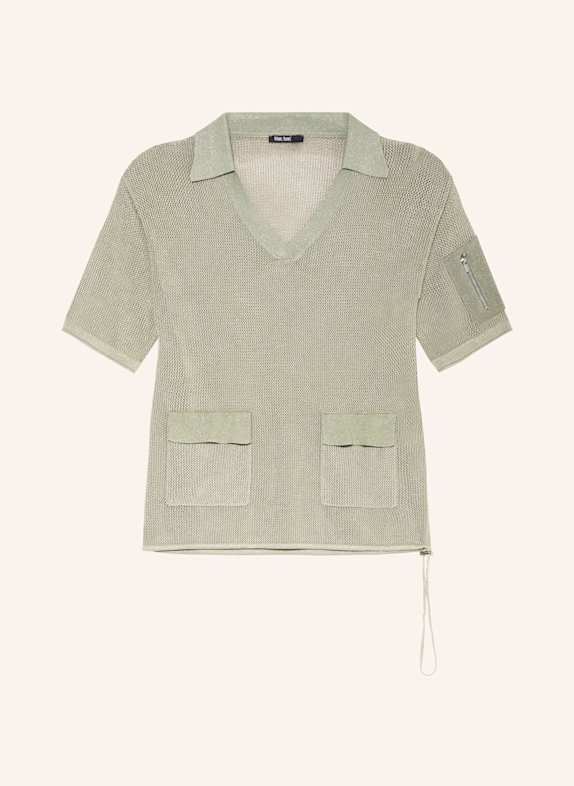 MARC AUREL Strick-Poloshirt mit Glitzergarn OLIV