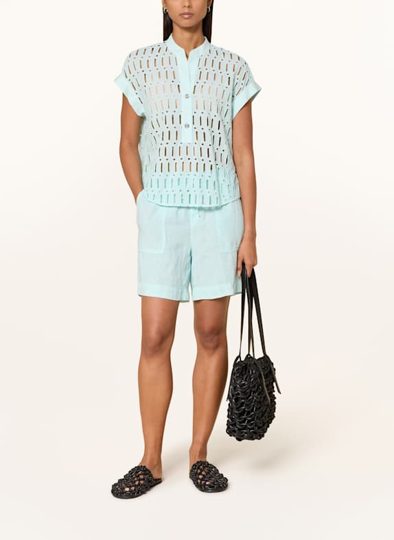 MARC AUREL Blouse van opengewerkte kant TURQUOISE