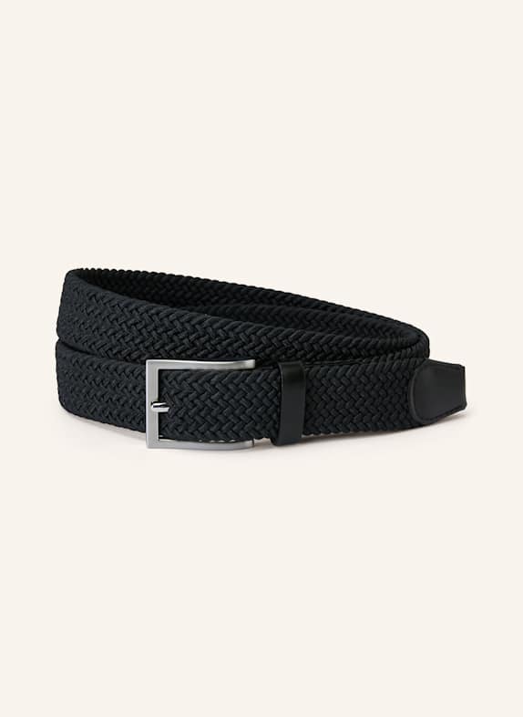STROKESMAN'S braided belt BLACK/ SILVER