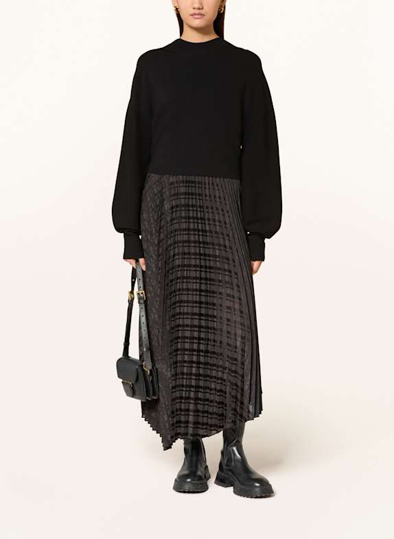 ALLSAINTS Set: Plisseekleid und Pullover SINEAD SCHWARZ