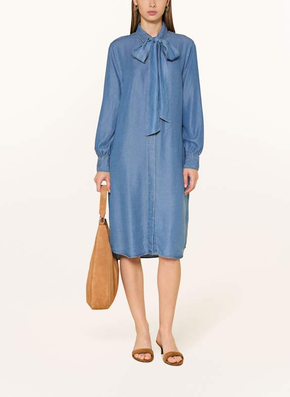 1863 by ETERNA Hemdblusenkleid in Jeansoptik mit abnehmbarer Schluppe BLAU