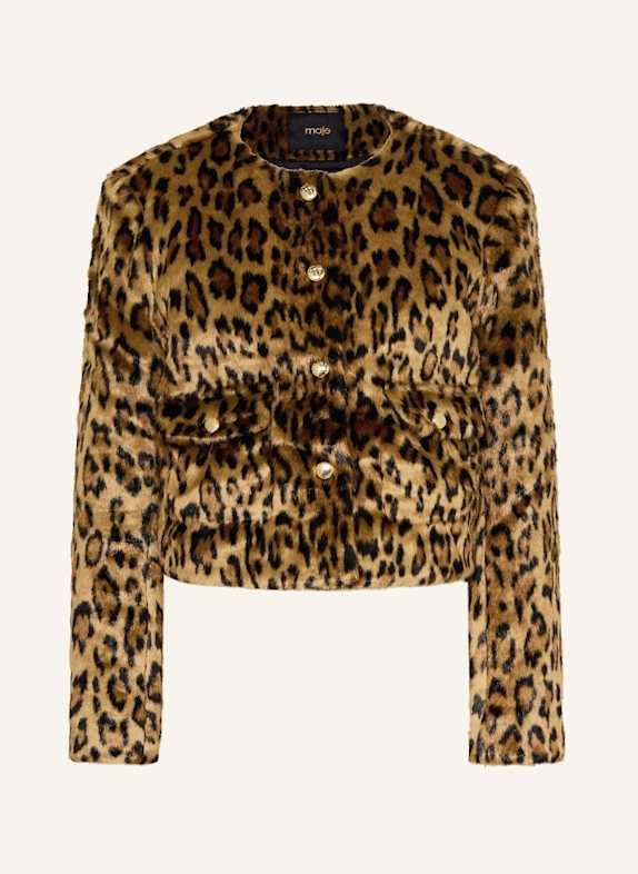 maje Kunstfell-Jacke BEIGE / COGNAC / SCHWARZ