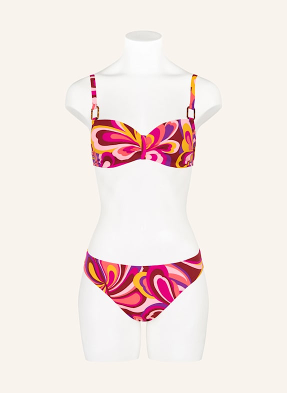 CHANTELLE Beugel-bikinitop VITA DONKERROOD / ORANJE / ROZE