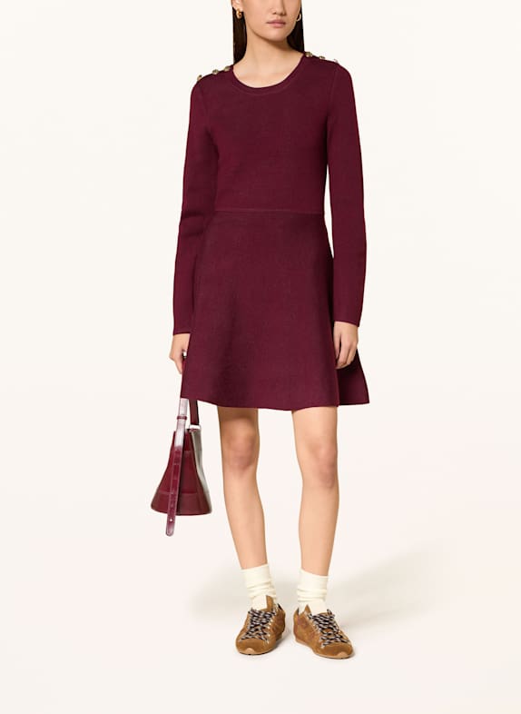 CLAUDIE PIERLOT Strickkleid DUNKELROT