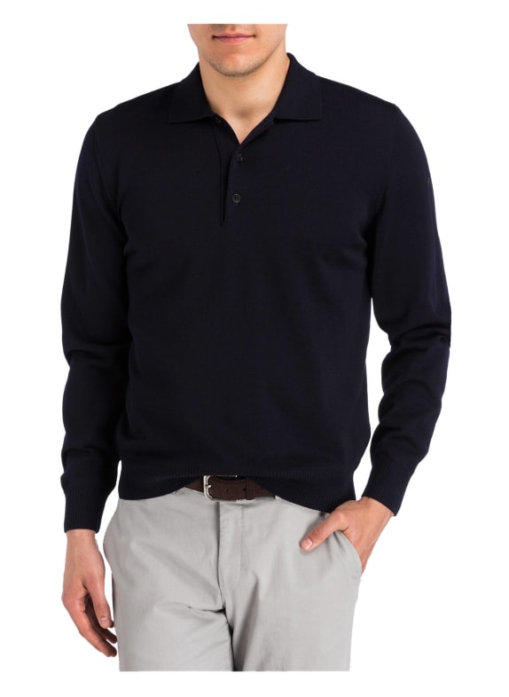 MAERZ MUENCHEN Gebreid poloshirt MARINE