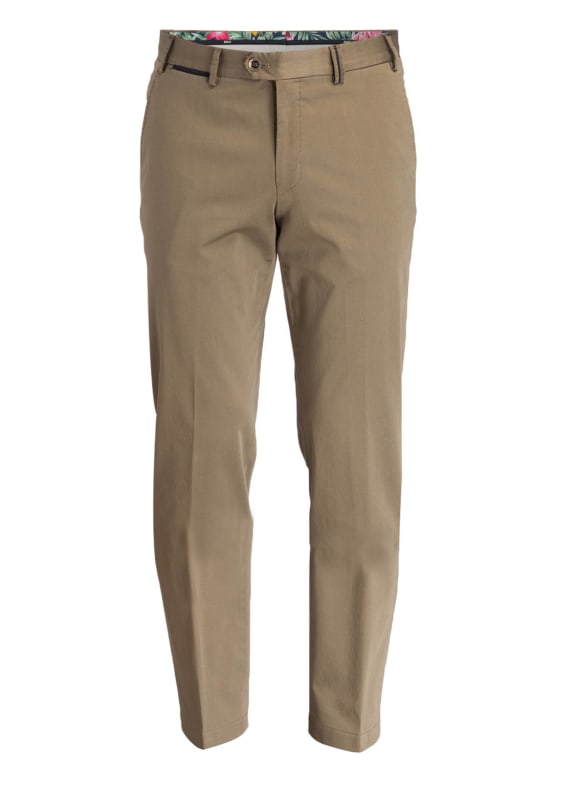 HILTL Chino kalhoty PEAKER S Contemporary Fit HNĚDÁ