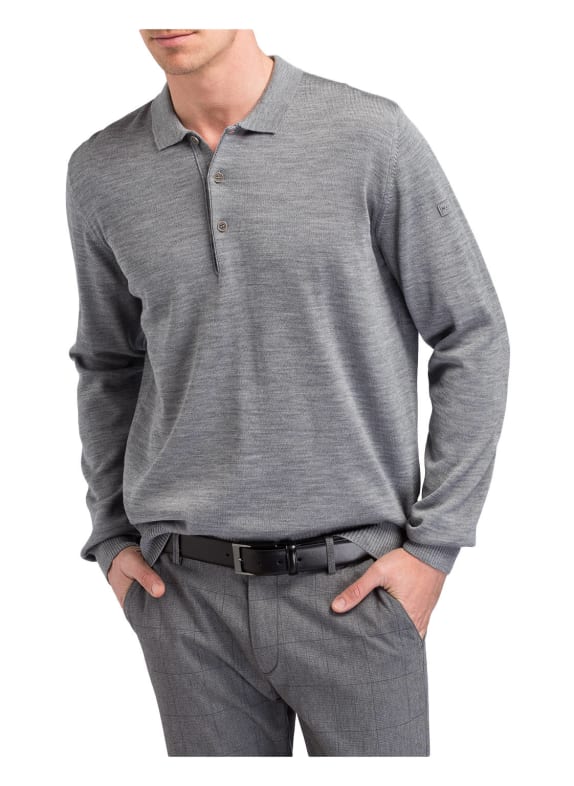 MAERZ MUENCHEN Gebreid poloshirt GRIJS