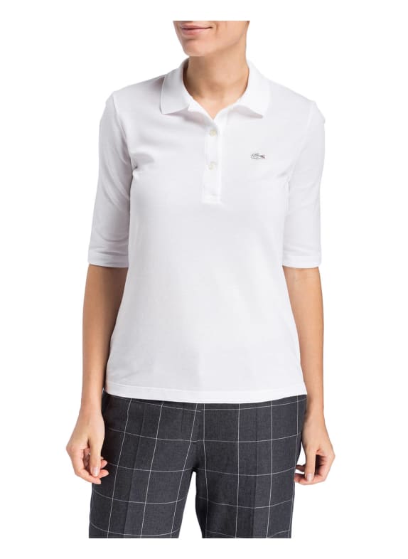 LACOSTE Piqué poloshirt met 3/4 mouwen WIT