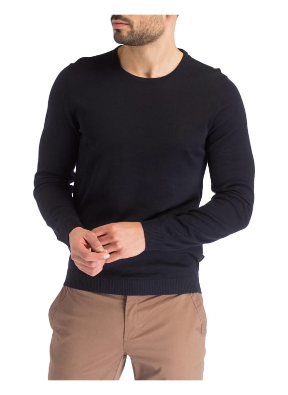 MAERZ MUENCHEN Trui van merinowol DONKERBLAUW