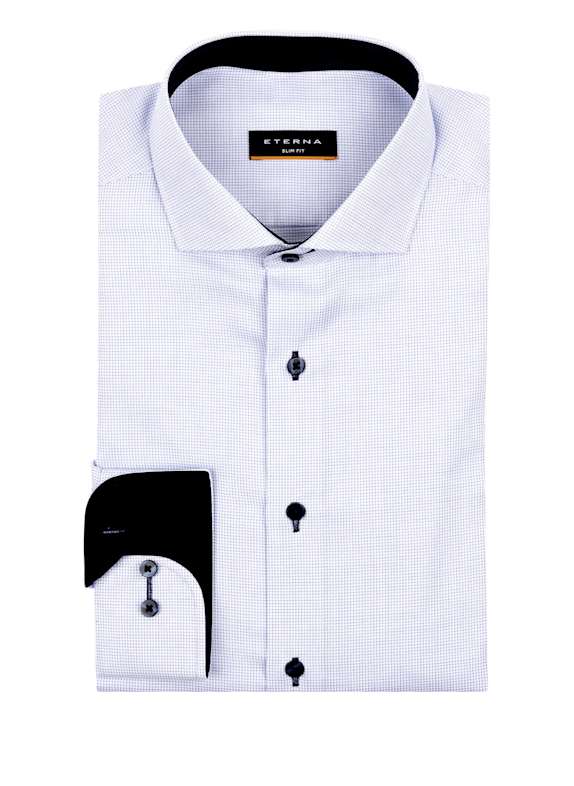 ETERNA Hemd Slim Fit WEISS / LILA
