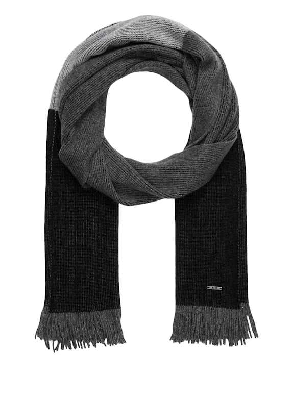 BOSS Schal MANDUS SCHWARZ/ GRAU