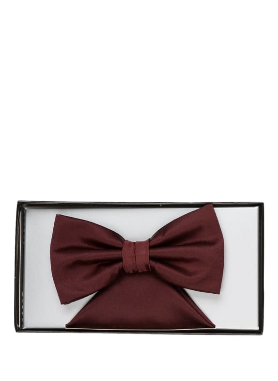 WILVORST Set: Bow tie and pocket handkerchief BORDEAUX