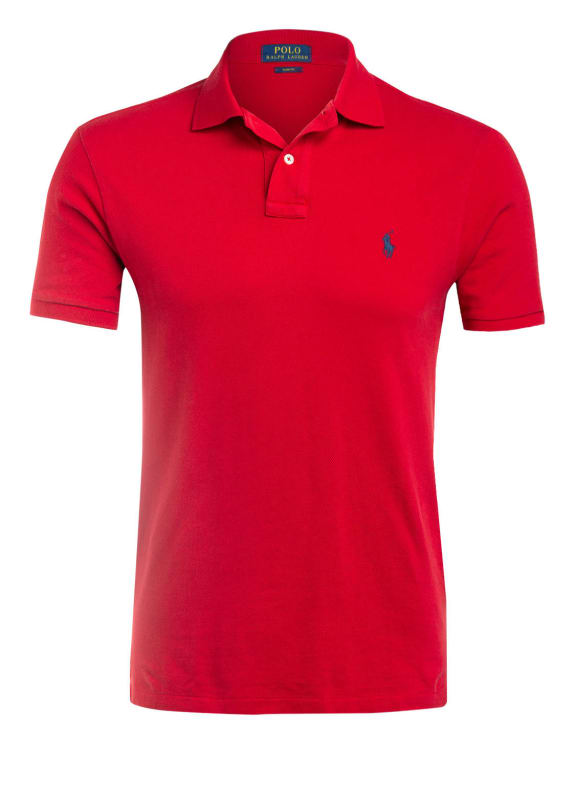 POLO RALPH LAUREN Piqué polo shirt slim fit RED