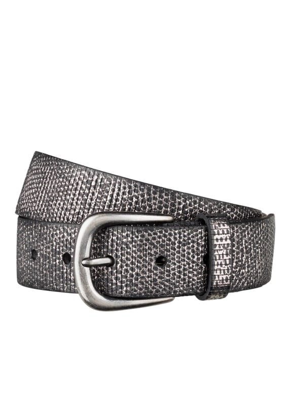 SCHUCHARD & FRIESE Leather belt SILVER/ BLACK