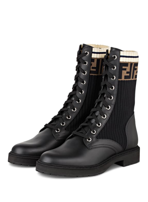 FENDI Lace-up boots ROCKOKO BLACK