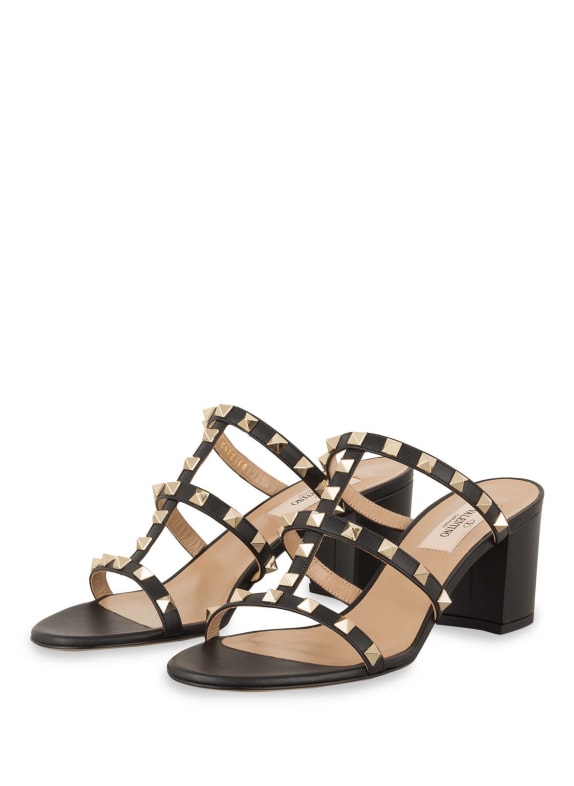 VALENTINO GARAVANI Mules ROCKSTUD mit Nieten SCHWARZ