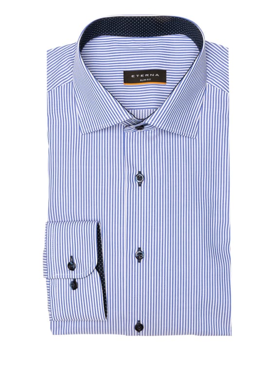 ETERNA Hemd Slim Fit BLAU/ WEISS GESTREIFT