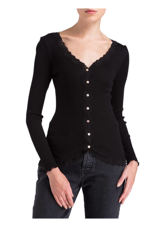 rosemunde Strickjacke BABETTE aus Seide 010 SCHWARZ