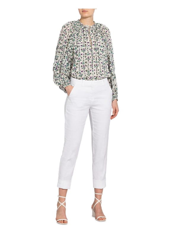 CAMBIO 7/8-broek KRYSTAL met linnen WIT