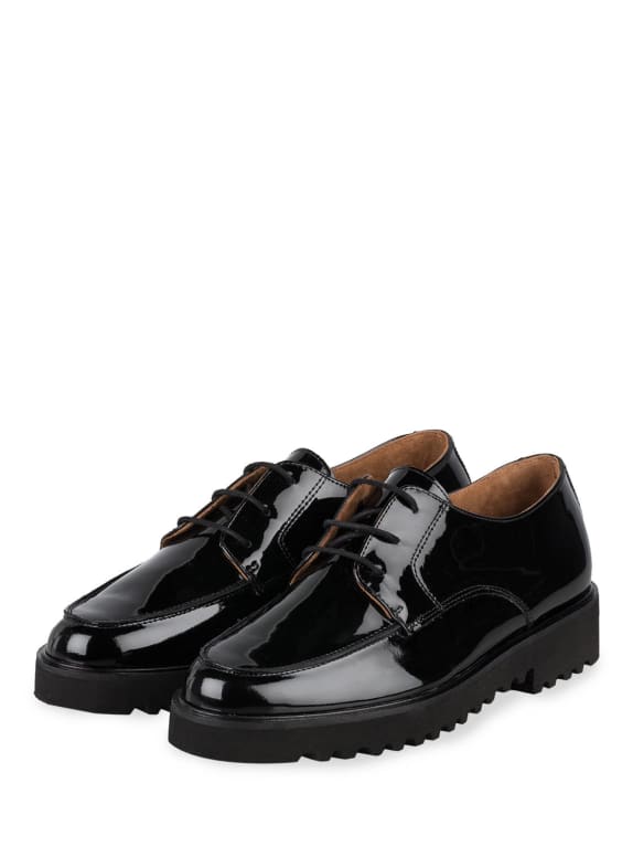 paul green Patent lace-up shoes BLACK