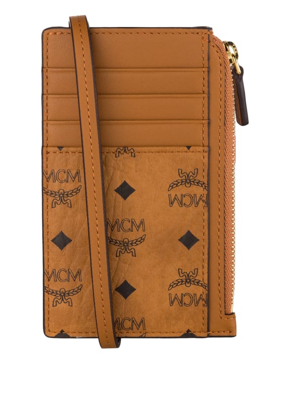 MCM Kartenetui VISETOS ORIGINAL mit Schulterriemen COGNAC