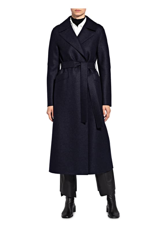HARRIS WHARF LONDON Vlněný kabát TMAVĚ MODRÁ