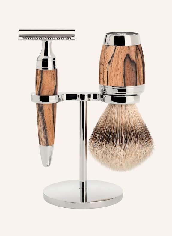 MÜHLE 3-tlg. Rasier-Set - STYLO BRAUN