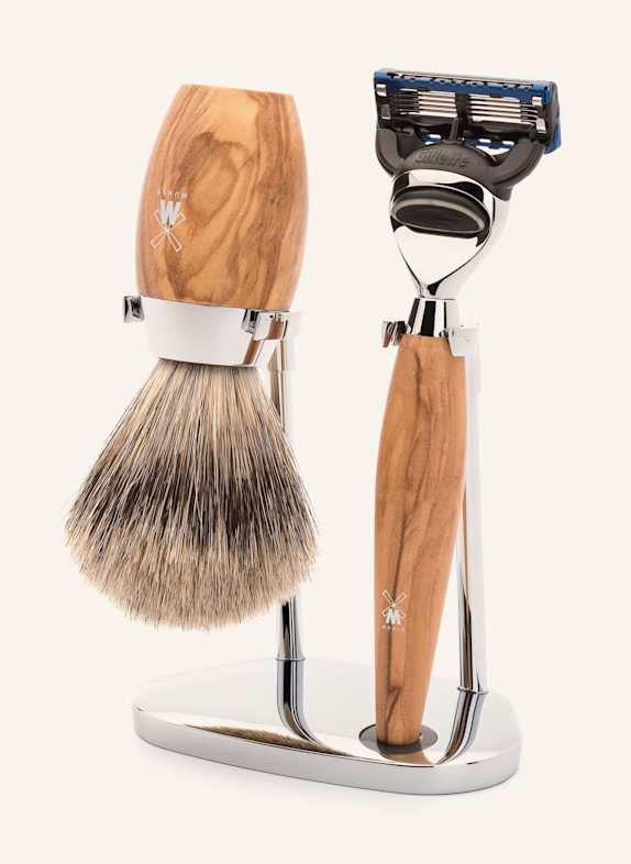 MÜHLE 3tlg. Rasier-Set - KOSMO HELLBRAUN