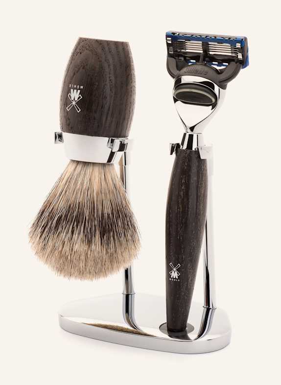 MÜHLE 3-tlg. Rasier-Set - KOSMO DUNKELBRAUN