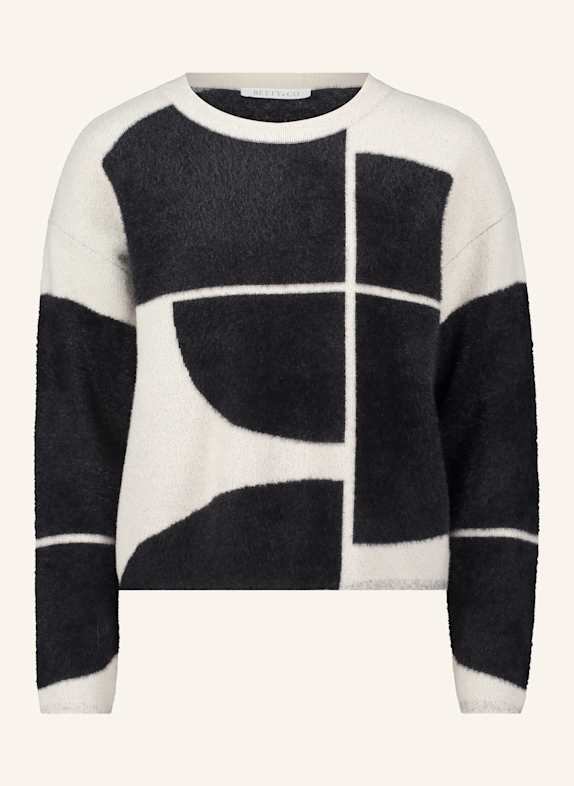 BETTY&CO Strickpullover mit Jacquard SCHWARZ/ WEISS