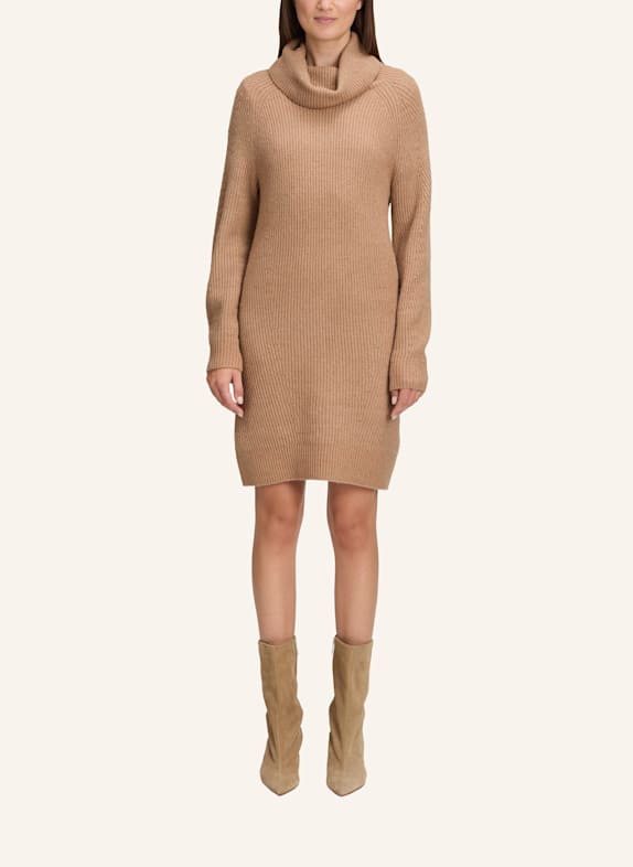 BETTY&CO Strickkleid mit hohem Kragen CAMEL