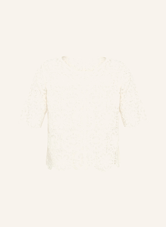 BETTY&CO Lochstrick-Pullover mit U-Boot-Ausschnitt WEISS