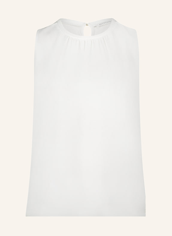BETTY&CO Blusenshirt mit Webbesatz WEISS