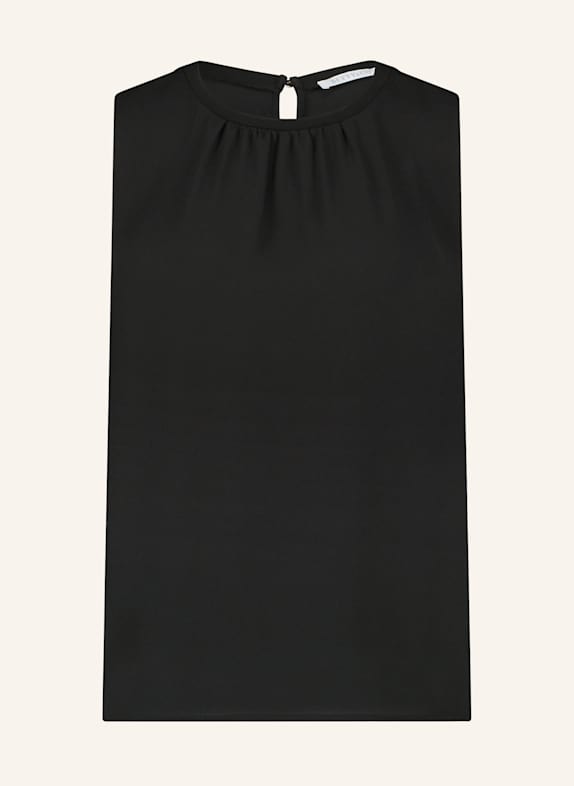 BETTY&CO Blusenshirt mit Webbesatz SCHWARZ