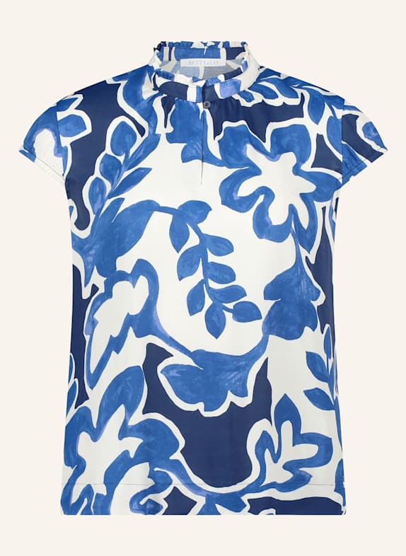 BETTY&CO Schlupfbluse kurzarm WEISS/ BLAU