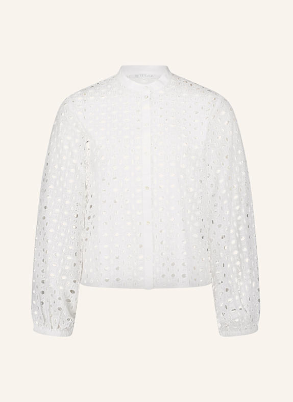 BETTY&CO Spitzenbluse mit Stehkragen WEISS