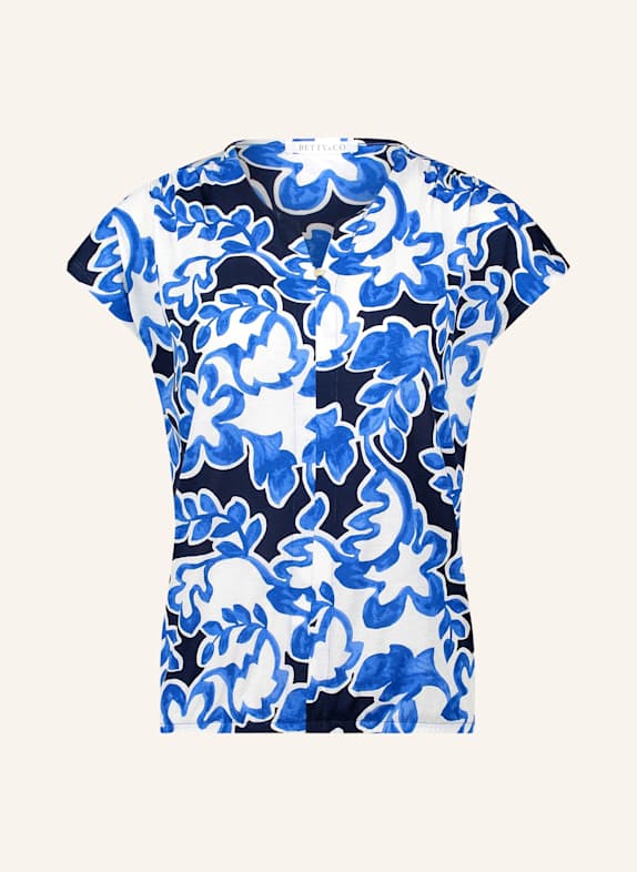 BETTY&CO Blusenshirt mit Gummizug WEISS/ BLAU