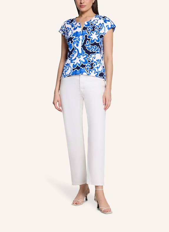 BETTY&CO Blusenshirt mit Gummizug WEISS / BLAU