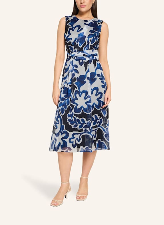 BETTY&CO Chiffonkleid ohne Arm WEISS/ BLAU