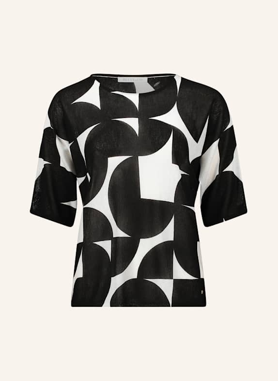 BETTY&CO Feinstrickpullover mit Print SCHWARZ/ WEISS