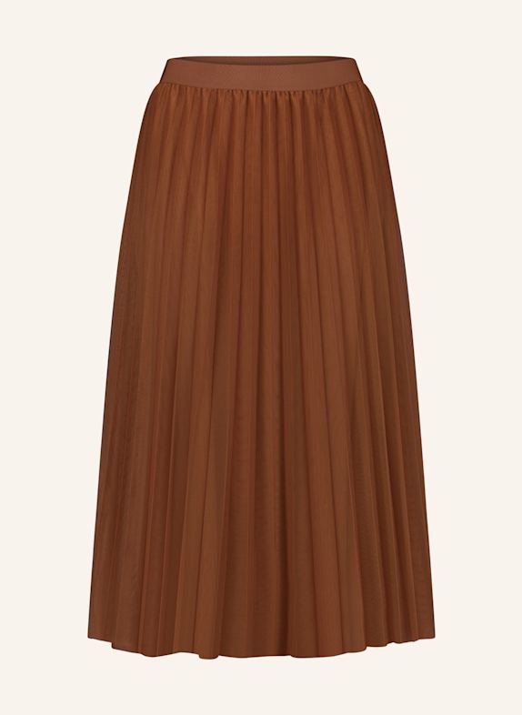 BETTY&CO Plisseerock aus Mesh BRAUN