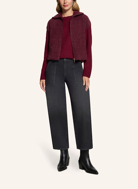 BETTY&CO Gebreid vest met ritssluiting DONKERROOD