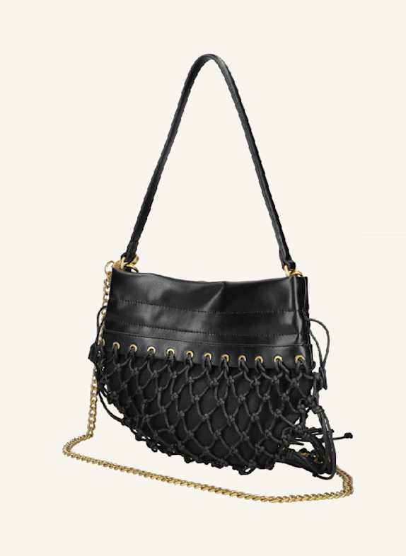 LA CARRIE Tassen FRINGE SHOULDER BAG ZWART
