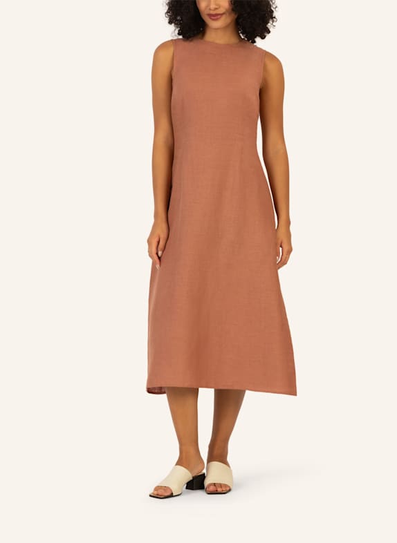 mint & mia Langes Leinen Kleid BRAUN