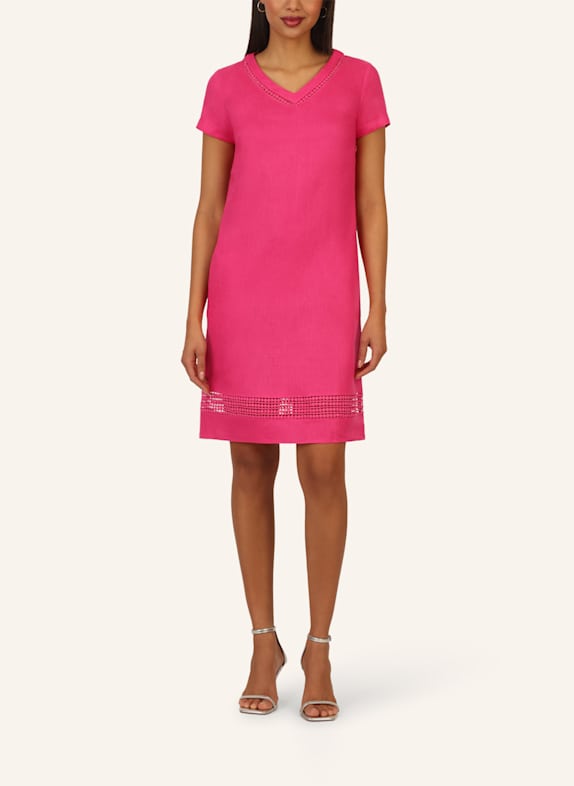 mint & mia Kurzes Leinen Kleid PINK