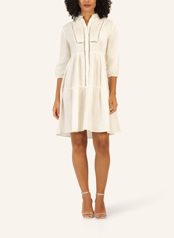 mint & mia Kurzes Leinen Kleid CREME