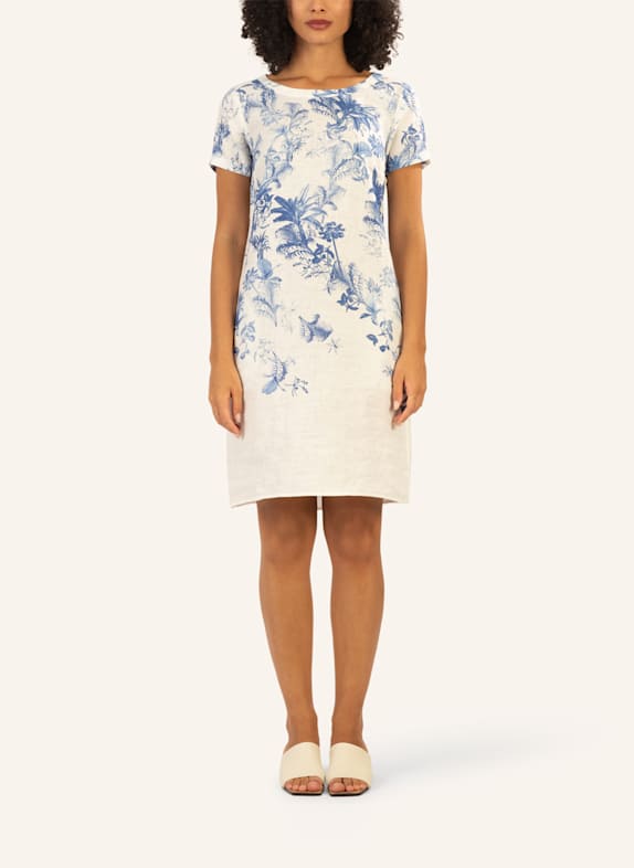 mint & mia Kurzes bedrucktes Kleid CREME/ HELLBLAU