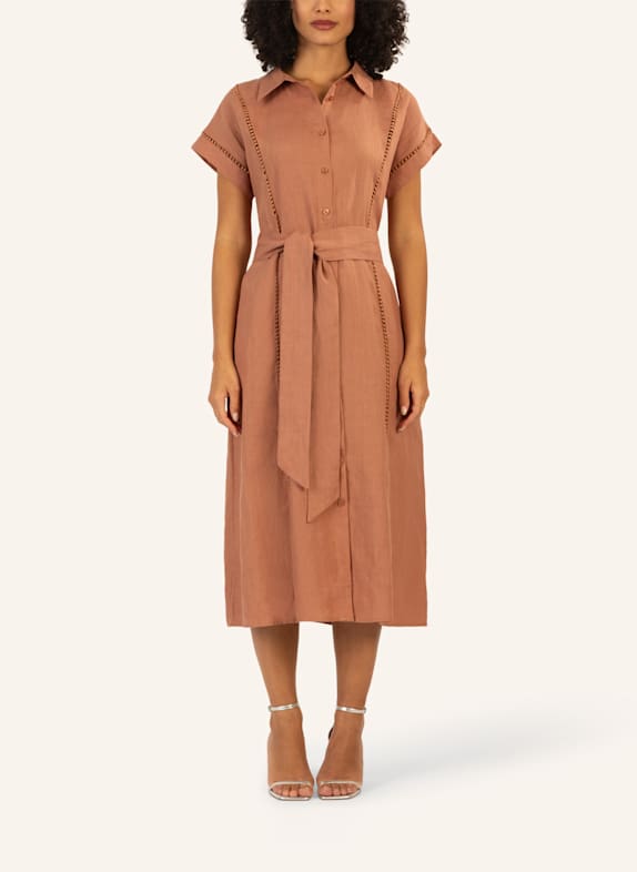mint & mia Langes Leinen Kleid BRAUN