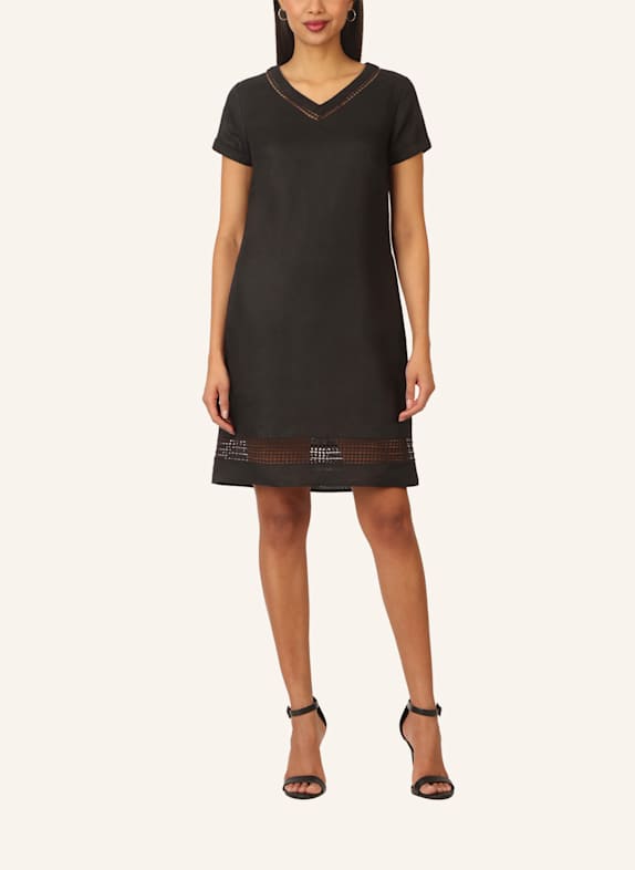 mint & mia Kurzes Leinen Kleid SCHWARZ